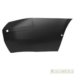 Ponteira do para-choque traseiro - DTS - <b>Volkswagen Saveiro Cabine Estendida Cross 1.6 8V Total Flex - G5 de 2010 at 2013</b> - Saveiro 2009 at 2016 - texturizado com furo para sensor - preto - lado do passageiro - cada (unidade) - 6366