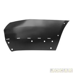 Ponteira do para-choque traseiro - DTS - <b>Volkswagen Saveiro Cabine Simples Startline 1.6 8V Total Flex de 2014 at 2016</b> - Saveiro 2009 at 2016 - lisa parcial - com furo para moldura - preto - lado do passageiro - cada (unidade) - 6368