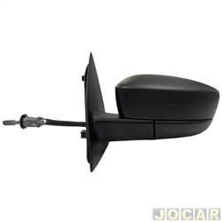 Retrovisor externo - Metagal - <b>Volkswagen Saveiro Cabine Estendida Trend 1.6 8V Total Flex - G5 de 2009 at 2013</b> - Saveiro 2009 at 2016 - com controle manual - preto - lado do motorista - cada (unidade) - RWTE57CR