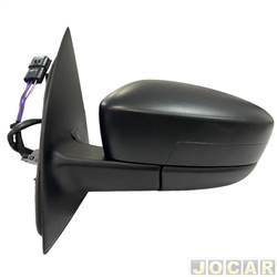 Retrovisor externo - Metagal - <b>Volkswagen Saveiro Cabine Simples 1.6 8V Total Flex - G5 de 2009 at 2013</b> - Saveiro 2010 at 2013 - eltrico - sem lanterna de pisca - preto - lado do motorista - cada (unidade) - RWTE61CE