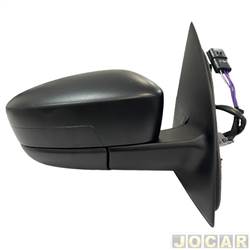 Retrovisor externo - Metagal - <b>Volkswagen Saveiro Cabine Simples 1.6 8V Total Flex - G5 de 2009 at 2013</b> - Saveiro 2010 at 2013 - eltrico - sem lanterna de pisca - preto - lado do passageiro - cada (unidade) - RWTE60CE