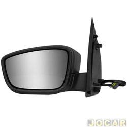 Retrovisor externo - SPJ - <b>Volkswagen Saveiro Cabine Simples Trooper 1.6 8V Total Flex de 2013 at 2014</b> - Saveiro 2009 at 2016 - eltrico - convexo - texturizado - lado do motorista - cada (unidade) - EB-713