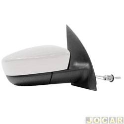 Retrovisor externo - SPJ - Volkswagen Saveiro Cabine Simples Startline 1.6 8V Total Flex de 2014 at 2016 - Saveiro 2009 at 2016 - com controle manual - convexo - para pintar - lado do passageiro - cada (unidade) - EB-714