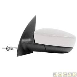 Retrovisor externo - SPJ - Volkswagen Saveiro Cabine Simples Startline 1.6 8V Total Flex de 2014 at 2016 - Saveiro 2009 at 2016 - com controle manual - convexo - para pintar - lado do motorista - cada (unidade) - EB-715