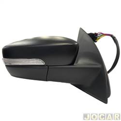 Retrovisor externo - Metagal - <b>Volkswagen Saveiro Cabine Dupla Cross 1.6 16V MSI Flex de 2016 em diante</b> - Saveiro Cross 2014 em diante - eltrico com pisca - Tilt down - lado do passageiro - cada (unidade) - RWVE88CE