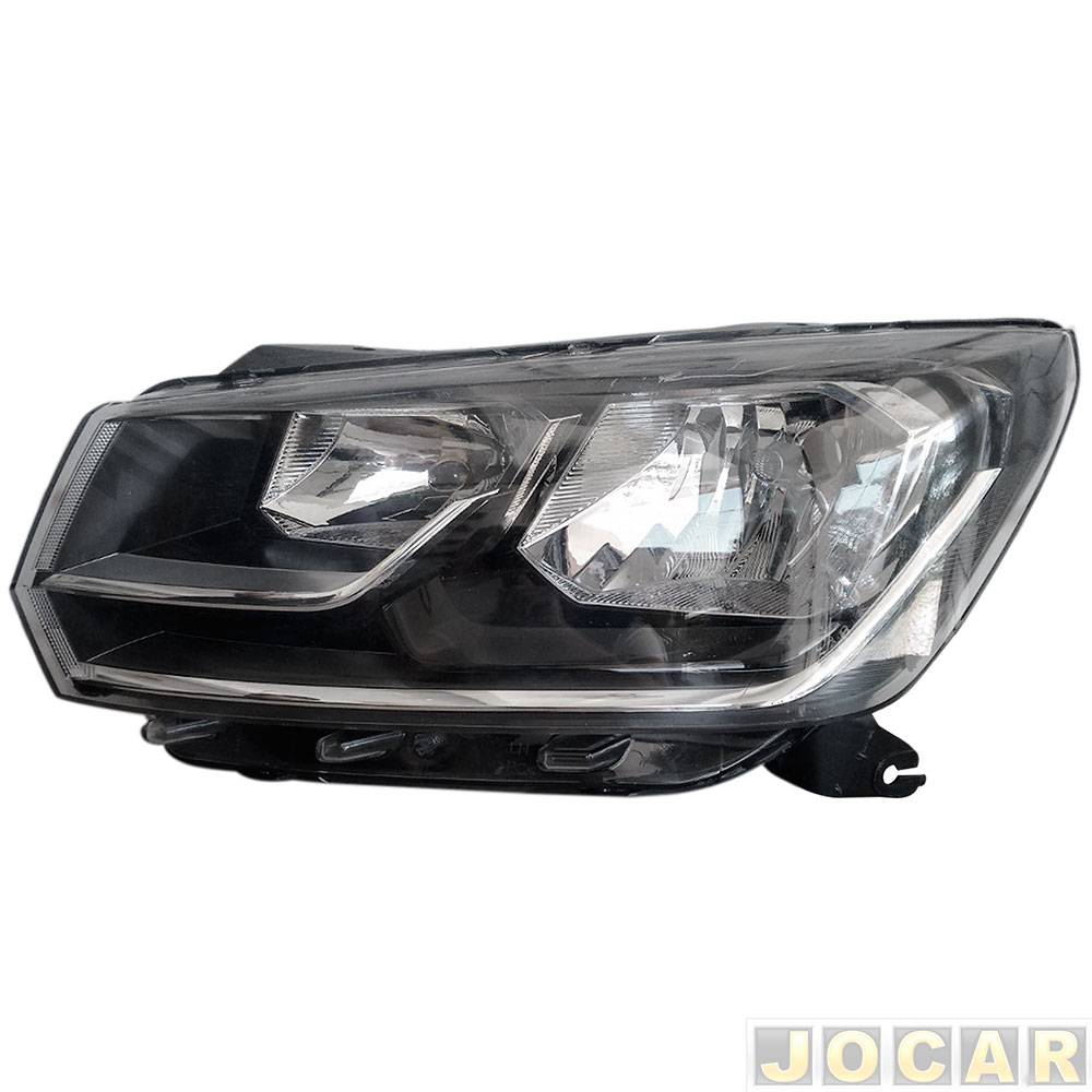 Farol principal - importado - Saveiro 2016 em diante - Gol Track 2013 até 2022 - foco duplo - máscara negra - lado do motorista - cada (unidade) - ...
