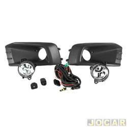 Kit de farol de milha - Shocklight - <b>Volkswagen Saveiro Cabine Dupla Cross 1.6 16V MSI Total Flex de 2014 at 2016</b> - Saveiro G6 2012 at 2016 - com grade - boto modelo original - cada (unidade) - SL-261011