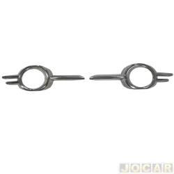 Aplique do aro do farol de milha - alternativo - <b>Volkswagen Fox 1.0 8V Plus Total Flex 2P de 2003 at 2007</b> - Fox 2004 at 2007 - cromado - par