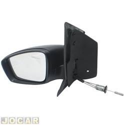 Retrovisor externo - Metagal - <b>Volkswagen Fox 1.6 8V I-Motion Total Flex 4P de 2009 at 2014</b> - Fox 2010 at 2014 - com controle manual - texturizado - preto - lado do motorista - cada (unidade) - RWTE43CR