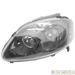 Farol principal - importado - <b>Volkswagen CrossFox 1.6 8V SP Total Flex 4P de 2006 at 2007</b> - Fox/SpaceFox/CrossFox 2005 at 2010 - foco duplo mscara negra - H1/H7 - lado do motorista - cada (unidade) - 191590