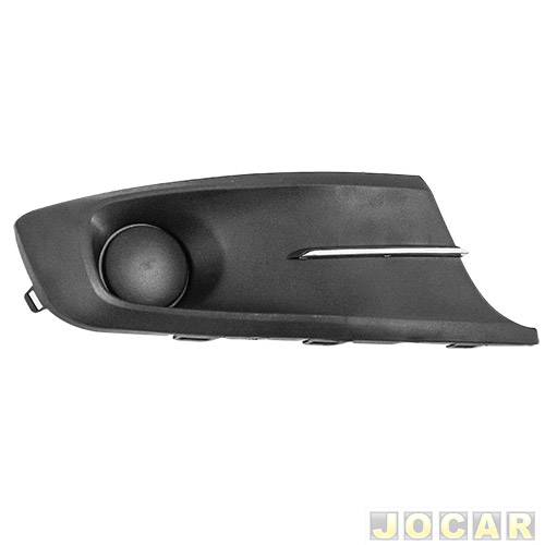 Grade (moldura) lateral do para-choque - alternativo - Fox/SpaceFox 2010 até 2014 - com friso e sem furo pra milha. - preto - lado do passageiro - ...