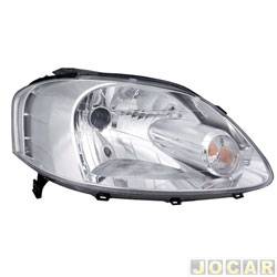 Farol principal - importado - <b>Volkswagen Fox 1.0 8V Route Total Flex 2P de 2007 at 2010</b> - Fox/Spacefox 2003 at 2007 - H4 - mscara cromada - lado do passageiro - cada (unidade) - ZN1414544