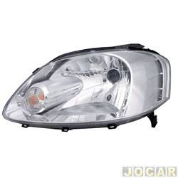 Farol principal - importado - <b>Volkswagen Fox 1.0 8V Route Total Flex 2P de 2007 at 2007</b> - Fox/Spacefox 2003 at 2007 - H4 - lado do motorista - cada (unidade) - ZN1414545