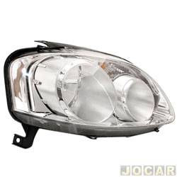Farol principal - TYC - <b>Volkswagen Fox 1.0 8V Plus Total Flex 2P de 2003 at 2010</b> - Fox/SpaceFox/CrossFox 2005 at 2010 - foco duplo - lmpada H4 - lado do passageiro - cada (unidade) - 14756