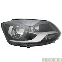 Farol principal - TYC - <b>Volkswagen SpaceFox 1.6 8V Plus I-Motion Total Flex 4P de 2010 at 2011</b> - Fox/SpaceFox/CrossFox 2010 at 2014 - foco duplo - mscara negra - lado do passageiro - cada (unidade) - 18428