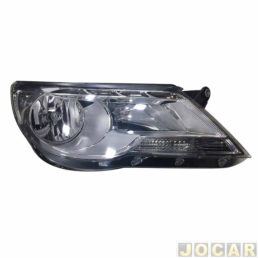 Farol principal - TYC - Tiguan 2009 até 2011 - elétrico sem LED - lado do passageiro - cada (unidade) - 20488
