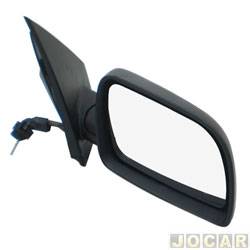 Retrovisor externo - alternativo - Retrovex - <b>Volkswagen Polo Hatch 1.6 Mi 8V Total Flex 4P de 2004 at 2006</b> - Polo 2003 at 2011 - com controle - preto - lado do passageiro - cada (unidade) - RX 1162