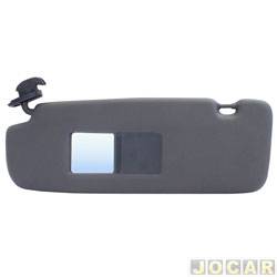 Quebra-sol - Newtec - Volkswagen Fox 1.6 8V Plus Total Flex 4P de 2004 at 2010 - Fox 2003 at 2014 - com espelho e lanterna - preto - lado do motorista - cada (unidade) - NT2905CVW