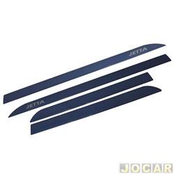 Friso lateral - <b>Volkswagen Jetta Sedan R-Line 250 1.4 TSI Tiptronic Flex 4P de 2018 at 2020</b> - Jetta 2018 em diante - azul silk - perfil faco - autoadesivo - jogo