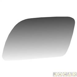 Lente do retrovisor com base - Blawer - <b>Volkswagen Polo Hatch Plus 1.6 Mi 8V 4P de 2003 at 2004</b> - Polo 2002 at 2006 - lado do motorista - cada (unidade) - 97017