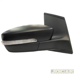 Retrovisor externo - Metagal - <b>Volkswagen SpaceFox Highline 1.6 16V MSi I-Motion Flex 4P de 2014 at 2018</b> - Fox 2015 em diante - eltrico com pisca - texturizado - Tiltdown - preto - lado do passageiro - cada (unidade) - RWXE62CE