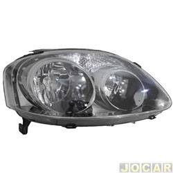 Farol principal - importado - <b>Volkswagen CrossFox 1.6 8V Total Flex 4P de 2005 at 2010</b> - Fox/SpaceFox/CrossFox 2005 at 2010 - foco duplo - H1/H7 - fum - lado do passageiro - cada (unidade) - 193782
