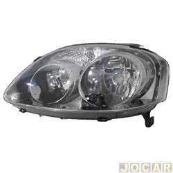 Farol principal - importado - <b>Volkswagen CrossFox 1.6 8V SP Total Flex 4P de 2006 at 2007</b> - Fox/SpaceFox/CrossFox 2005 at 2010 - foco duplo - H1/H7 - fum - lado do motorista - cada (unidade) - 193783