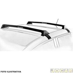 Rack do teto transversal - Eqmax - <b>Volkswagen Virtus Sense 1.6 16V MSi AT6 Flex 4P de 2018 at 2022</b> - Virtus - New Wave Aluminium - cinza - par - 6346
