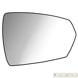 Lente do retrovisor com base - importado - <b>Volkswagen Virtus 1.6 16V MSi AT6 Flex 4P de 2018 at 2022</b> - Polo/Virtus 2017 at 2022 - Track 2023 em diante - com aquecedor asfrico - lado do passageiro - cada (unidade) - 29264