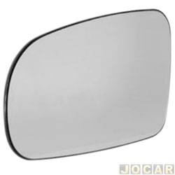 Lente do retrovisor com base - Metagal - Logus - Pointer  - com controle - prata - lado do motorista - cada (unidade) - S.20.A25.31 / RWAM25