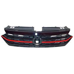 Grade dianteira - importado - <b>Volkswagen Jetta Sedan R-Line 250 1.4 TSI Tiptronic Flex 4P de 2018 at 2020</b> - Jetta 2019 em diante - com friso vermelho - cada (unidade) - 31882