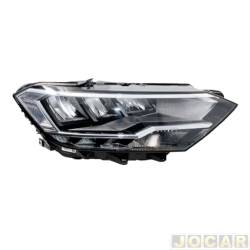 Farol principal - importado - Jetta 2019 at 2022 - eltrico - com motor e LED - lado do passageiro - cada (unidade) - 32036.