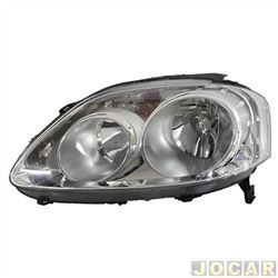 Farol principal - Orgus - <b>Volkswagen Fox 1.6 8V Route Total Flex 2P de 2008 at 2010</b> - Fox/SpaceFox/CrossFox 2008 at 2010 - foco duplo - H7/H3 - lado do motorista - cada (unidade) - FW-444LE