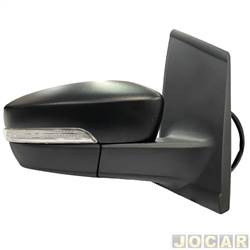 Retrovisor externo - importado - Volkswagen Fox 1.6 8V I-Motion Total Flex 4P de 2009 at 2014 - Fox 2010 at 2014 - eltrico com pisca - texturizado - preto - lado do passageiro - cada (unidade) - 194524
