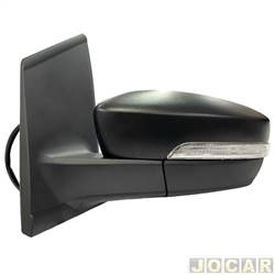 Retrovisor externo - importado - <b>Volkswagen Fox 1.6 8V I-Motion Total Flex 4P de 2009 at 2014</b> - Fox 2010 at 2014 - eltrico com pisca - texturizado - preto - lado do motorista - cada (unidade) - 194525