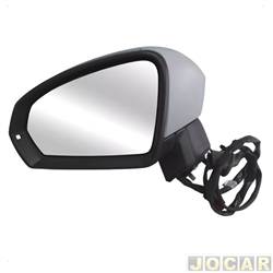 Retrovisor externo - Metagal - <b>Volkswagen Taos Launching Edition 250 TSI 1.4 turbo AT6 flex 4p de 2021 em diante</b> - Taos 2021 em diante - eltrico com pisca + ponto cego - para pintar - lado do motorista - cada (unidade) - RWZE89CE