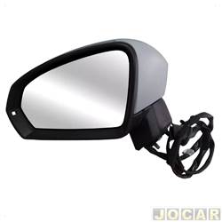 Retrovisor externo - Metagal - <b>Volkswagen Taos Launching Edition 250 TSI 1.4 turbo AT6 flex 4p de 2021 em diante</b> - Taos 2021 em diante - eltrico/pisca/Fold-way/luz de solo/aquecedor/ponto cego - para pintar - lado do motorista - cada (unidade) - RWZE91CE