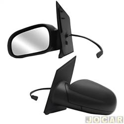 Retrovisor externo - SPJ - <b>Volkswagen Fox 1.0 8V Plus Total Flex 2P de 2003 at 2010</b> - Fox 2003 at 2010 - eltrico - preto - lado do motorista - cada (unidade) - 35373