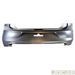 Para-choque traseiro - importado - <b>Volkswagen Polo Track MPi 1.0 12V cmbio manual flex 4P de 2022 em diante</b> - Polo 2017 at 2022 - com furo para 4 sensores - preto - cada (unidade) - 34070