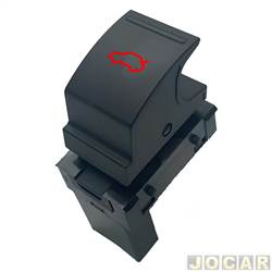 Interruptor do cap - <b>Volkswagen Polo Sedan 1.6 Mi 8V I-Motion Total Flex 4P de 2009 at 2014</b> - Polo 2011 at 2020 - Jetta 2011 at 2015 - para destravar o porta malas - 3 terminais - LED vermelho - cada (unidade)