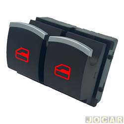 Interruptor do vidro - alternativo - Ospina - <b>Volkswagen Golf 1.6 Mi Tech Total Flex 4P de 2008 at 2009</b> - Passat 2005 at 2010 - Golf 2003 at 2013 - interruptor duplo - cada (unidade) - 021295