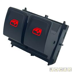 Interruptor do vidro - alternativo - Ospina - <b>Volkswagen Virtus 1.6 16V MSi MT Flex 4P de 2018 at 2022</b> - Polo/Virtus 2017 at 2022 - Polo Track 2022 em diante - interruptor duplo - cada (unidade) - 021299