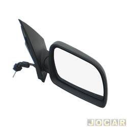 Retrovisor externo - alternativo - Cofran - <b>Volkswagen Polo Hatch 1.6 Mi 8V Total Flex 4P de 2006 at 2009</b> - Polo Hatch/Sedan 2003 at 2009 - com controle - preto - lado do passageiro - cada (unidade) - 1494.1