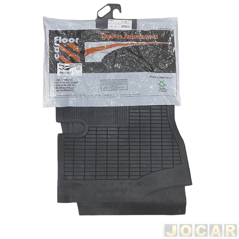 Tapete de borracha - Car Floor - Opala/Caravan 1969 até 1992 - 4 peças - preto - jogo - D025.0