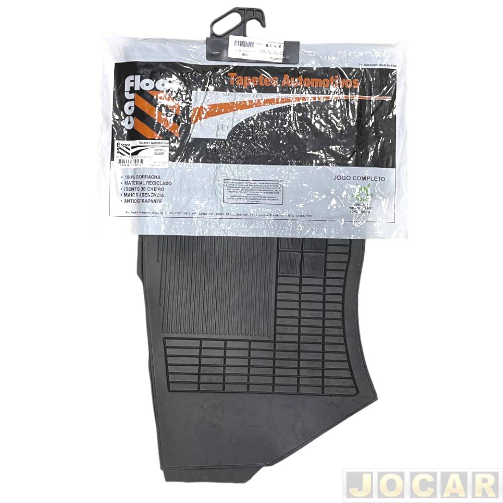 Tapete de borracha - Car Floor - Chevette 1973 até 1993 - 4 peças - preto - jogo - D021.0