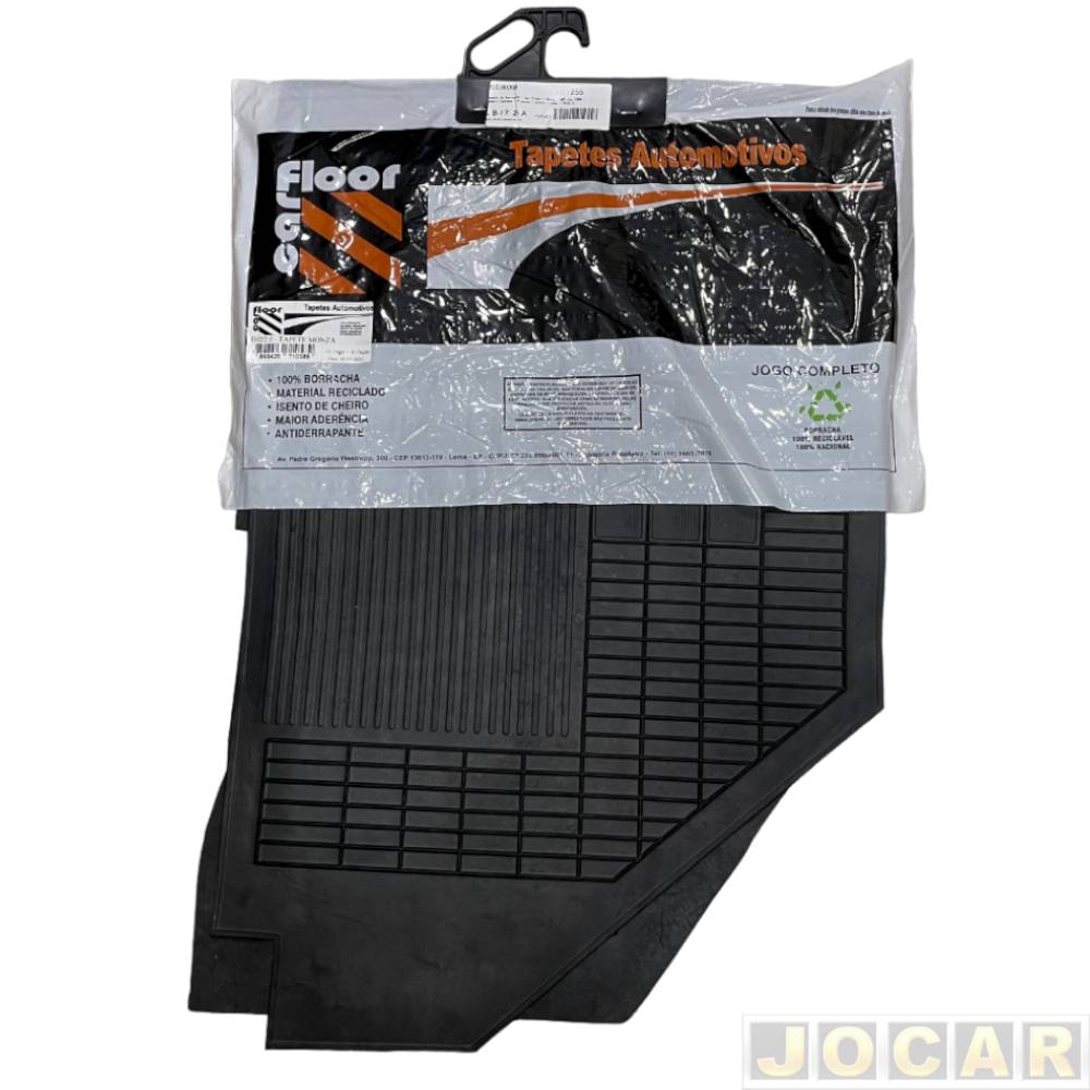 Tapete de borracha - Car Floor - Monza 1982 até 1996 - Kadett/Ipanema - 4 peças - preto - jogo - D022.0