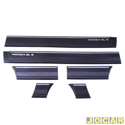 Friso lateral - Top Mix - Monza SL/E 1987 até 1990 - 2 portas - 15 cm - cola - preto - jogo - 1324A
