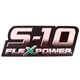 Letreiro - alternativo - Chevrolet S10 Cabine Simples Colina 4X2 2.4 8V Flexpower de 2007 at 2010 - S10 2007 at 2011 - "S-10 Flexpower" - com "X" verde - rosa - cada (unidade)