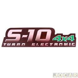Letreiro - alternativo - S10 2009 á 2011 - S-10 4x4 Turbo Electronic - 4x4 verde - rosa - cada (unidade)