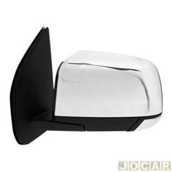 Retrovisor externo - importado - Chevrolet S10 Cabine Dupla LS 4X2 2.4 8V Flexpower de 2012 at 2016 - S10 2012 at 2017 - eltrico - com pisca - cromado - lado do motorista - cada (unidade) - YT-7182CEL-LD
